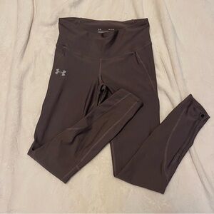 UA Fly-Fast Tights in Ash Taupe | High Rise Compression Workout Leggings